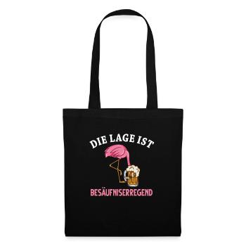 Flamingo Junggesellenabschied Frauen jga Saufen - Stoffbeutel - Schwarz - Vorne