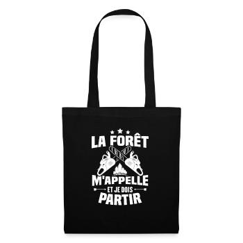 La forêt m'appelle et je dois partir - Sac en tissu - noir - Devant