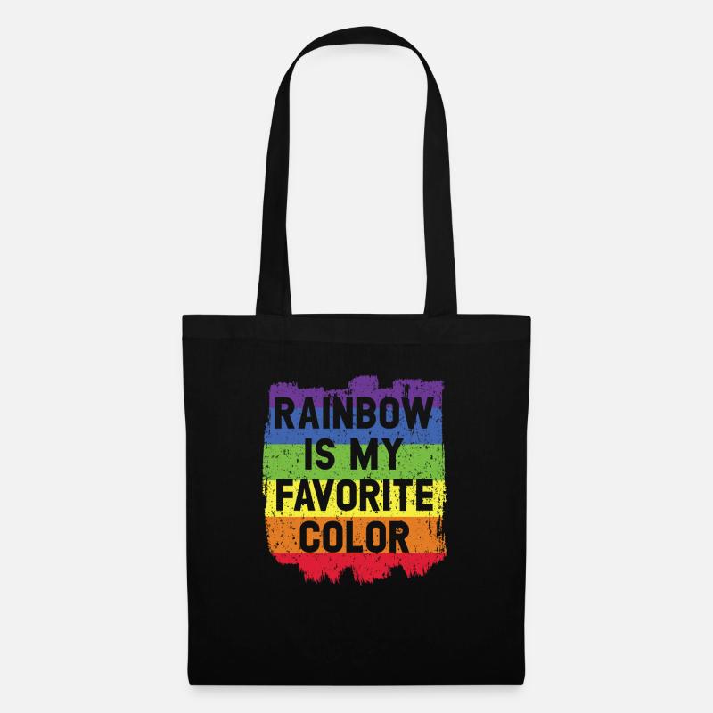 Regenbogen ist mein Lieblingsfarb-Regenbogenflüsterer - Stoffbeutel - Schwarz