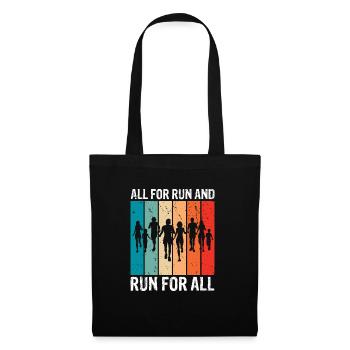 All For Run & Run For All Retro Vintage Runner - Stoffbeutel - Schwarz - Vorne
