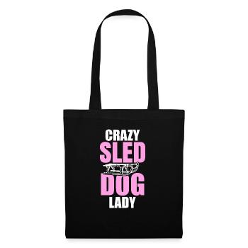 Ladies Crazy Sled Dog Lady - Tote Bag - black - Front