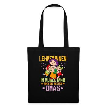 Lehrerin Oma - Stoffbeutel - Schwarz - Vorne