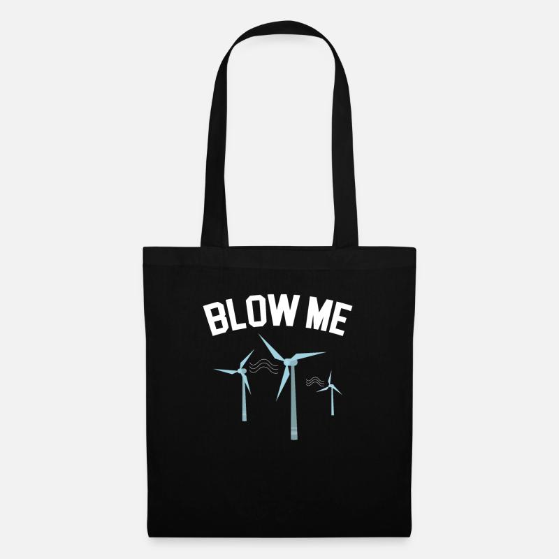 Blow Me Wind Renewable Energy Windtech Windmill - Tote Bag - black