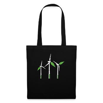 Énergie éolienne renouvelable Passionné d’éoliennes Windtech - Sac en tissu - noir - Devant
