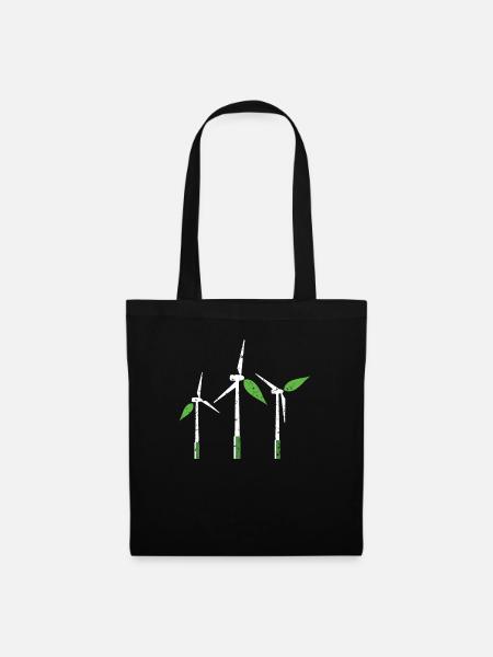 Wind Erneuerbare Energien Windtech Windmühle Enthusiast - Stoffbeutel - Schwarz