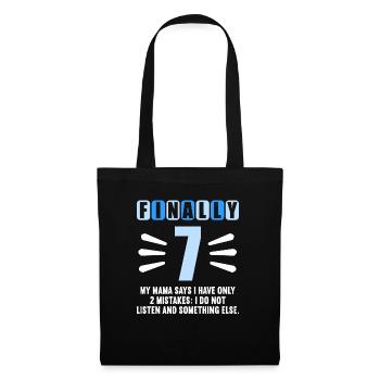 Enfin 7 maman dit n’avoir que 2 erreurs 7ème anniversaire - Sac en tissu - noir - Devant