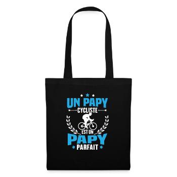 Un papy cycliste est un papy parfait Cadeau - Sac en tissu - noir - Devant