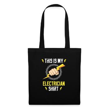 Elektriker ironisches Zitat Elektroarbeiter - Stoffbeutel - Schwarz - Vorne