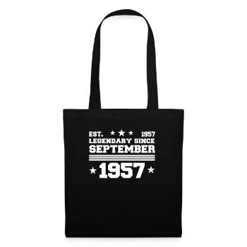 65th birthday September born 1957 Gift - Tote Bag - black - Front