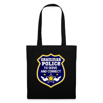 Police de grammaire, à drôle de costume de professeur à - Sac en tissu - noir - Devant