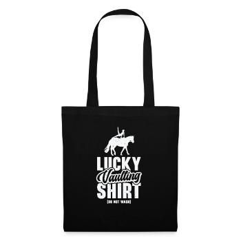 Pferdesport Voltigieren Funny Lucky Riding Reiten - Stoffbeutel - Schwarz - Vorne