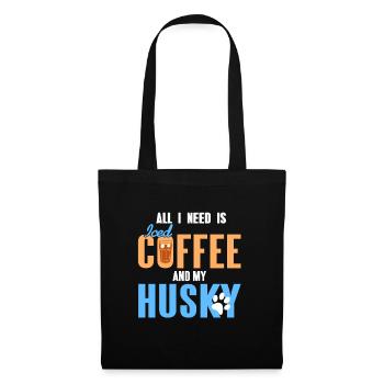 All I Need Is Iced Coffee And My Husky Awesome - Tote Bag - black - Front
