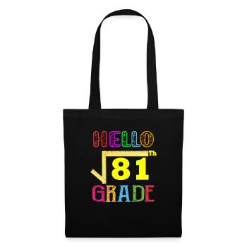 Hello 9th Grade Funny Square Root of 81 Math - Tote Bag - black - Front