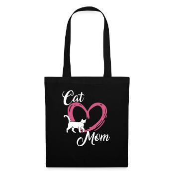 Katzen Mama Motiv Frauen Geschenk Katzenhalter - Stoffbeutel - Schwarz - Vorne