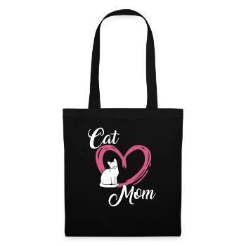 Propriétaire de chat Maman de chat Chats mignons Cadeaux Chats - Sac en tissu - noir - Devant