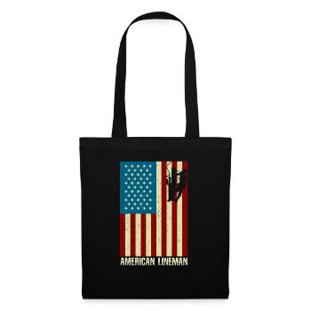 Joueur de ligne du drapeau américain - Sac en tissu - noir - Devant