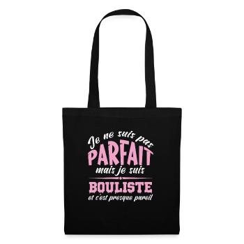 je ne suis pas parfait mais je suis bouliste - Sac en tissu - noir - Devant