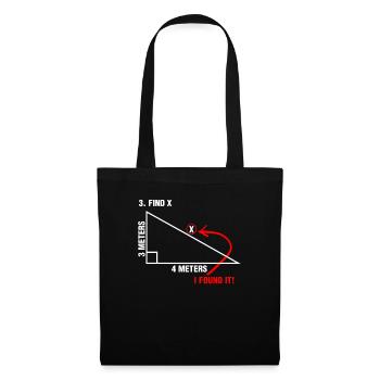 Find X Found It Math Humor Geometry - Tote Bag - black - Front