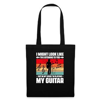 I am Playing My Guitar Music Lover - Stoffbeutel - Schwarz - Vorne