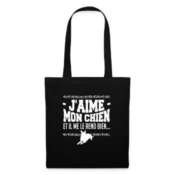 J aime mon chien et il me rend bien - Sac en tissu - noir - Devant