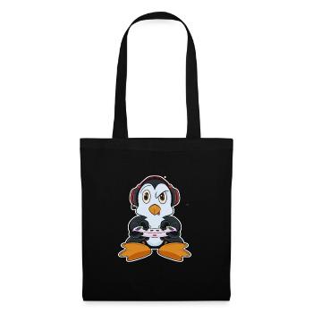 Penguin With Gaming Controller I Funny Gaming I - Stoffbeutel - Schwarz - Vorne