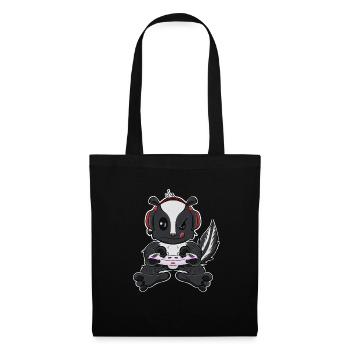 Skunk With Gaming Controller I Funny Gaming I - Stoffbeutel - Schwarz - Vorne