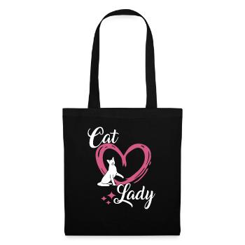 Chat Lady Cats Cadeau Chats Fan - Sac en tissu - noir - Devant