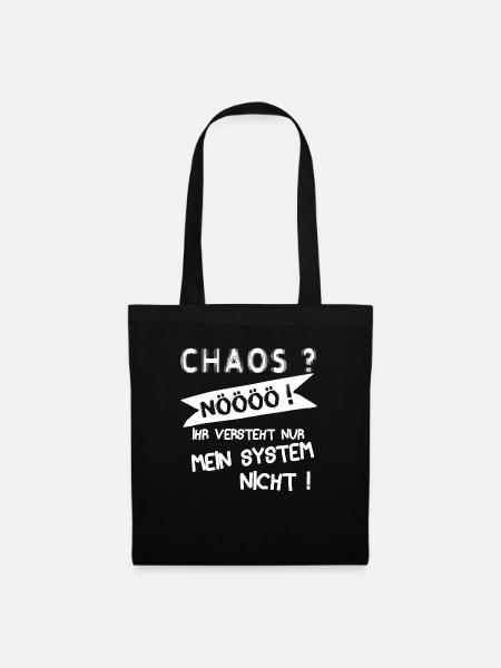 Lustiger ADS | ADHS | ADHD Spruch für Chaoten - Stoffbeutel - Schwarz