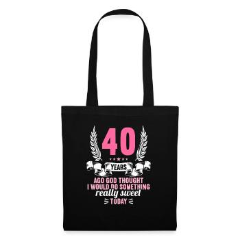 40 years ago God thought good 40 birthday - Tote Bag - black - Front