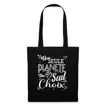 une seule planète un seul choix - écologie - Sac en tissu - noir - Devant
