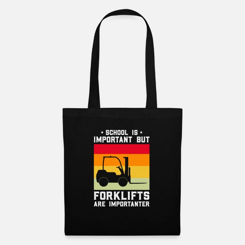 Gabelstapler Fahrer Bediener lustiges Design - Stoffbeutel - Schwarz