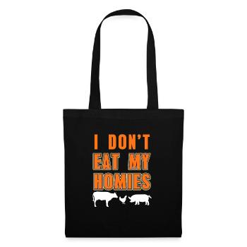 Rétro Je ne mange pas mes homies Cool Vegan T-Shirt - Sac en tissu - noir - Devant