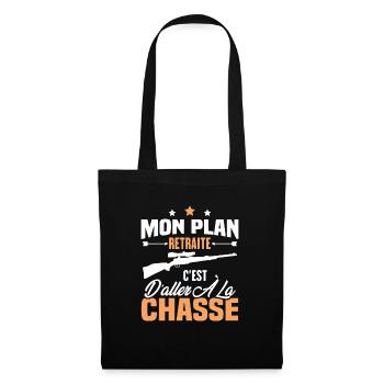 Mon plan retraite c'est d'aller à la chasse - Sac en tissu - noir - Devant
