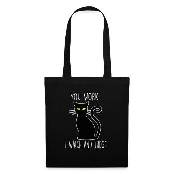Cat owner gift cute lazy cat outfit - Tote Bag - black - Front