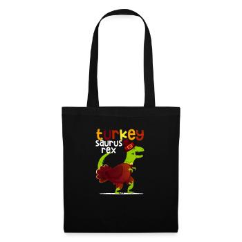 Dinosaure Thanksgiving Turquie Saurus Rex Pilgrim - Sac en tissu - noir - Devant