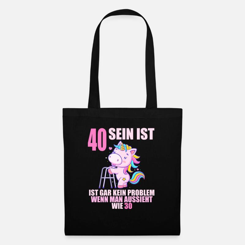 40 sein ist nicht schlimm wenn man 40 Geburtstag - Stoffbeutel - Schwarz