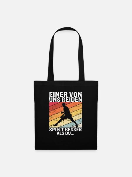 Tischtennis - Einer von uns beiden spielt besser a - Stoffbeutel - Schwarz