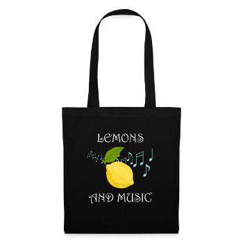 Citation ironique Citrons et notes de musique - Sac en tissu - noir - Devant