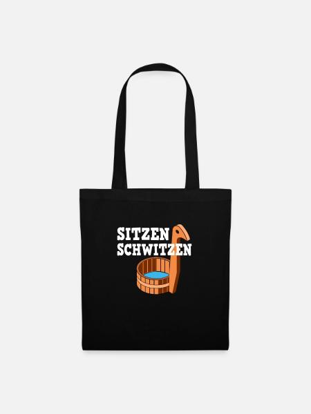 Sauna Schwitz Aufguss Saunakilt Bademantel - Stoffbeutel - Schwarz
