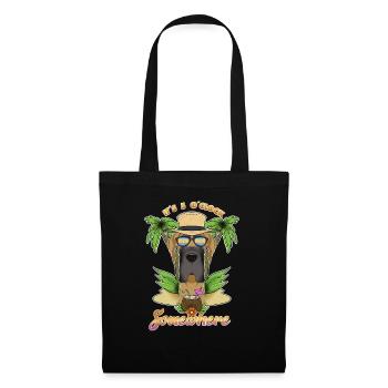 Il est 5 oclock quelque part en buvant un grand danois - Sac en tissu - noir - Devant