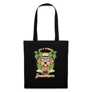 It Is 5 OClock Somewhere Drinking Labaradoodle - Tote Bag - black - Front