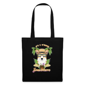 It Is 5 OClock Somewhere Drinking Welsh Corgi - Tote Bag - black - Front