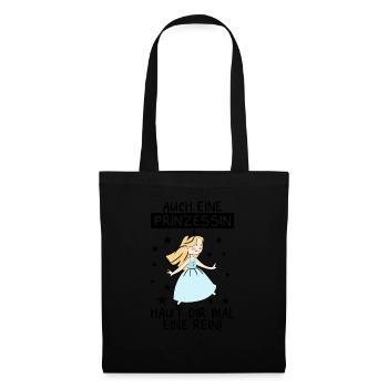 Auch Eine Prinzessin Haut Dir Mal Eine Rein - Stoffbeutel - Schwarz - Vorne