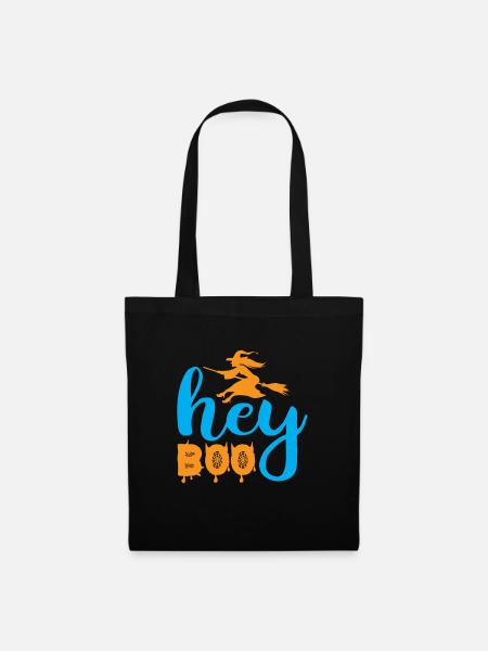 Hey boo - Halloween-Humor - Stoffbeutel - Schwarz