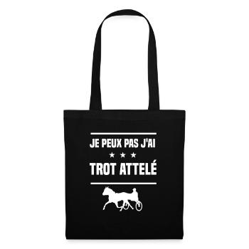 Je Peux Pas J'ai trot attelé humour driver - Sac en tissu - noir - Devant