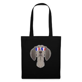 Weimaraner France Sunglasses I French Flag - Stoffbeutel - Schwarz - Vorne
