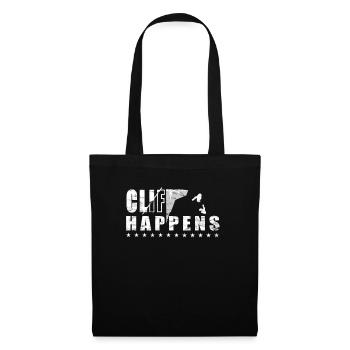 Cliff Happens - Lustiges Klippenspringen - Stoffbeutel - Schwarz - Vorne