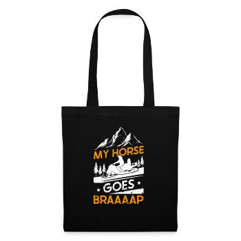 Balade en motoneige Mon cheval va Braaaap - Sac en tissu - noir - Devant