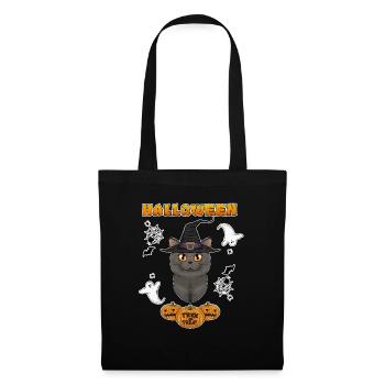 British Shorthair Cat Lover I Happy Halloween - Stoffbeutel - Schwarz - Vorne