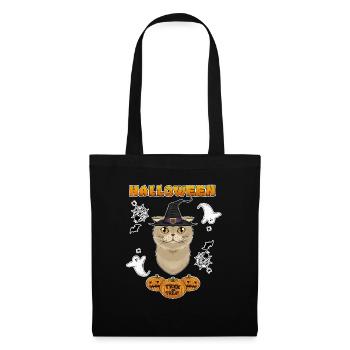 Scottish Fold Cat Lover I Joyeux Halloween - Sac en tissu - noir - Devant